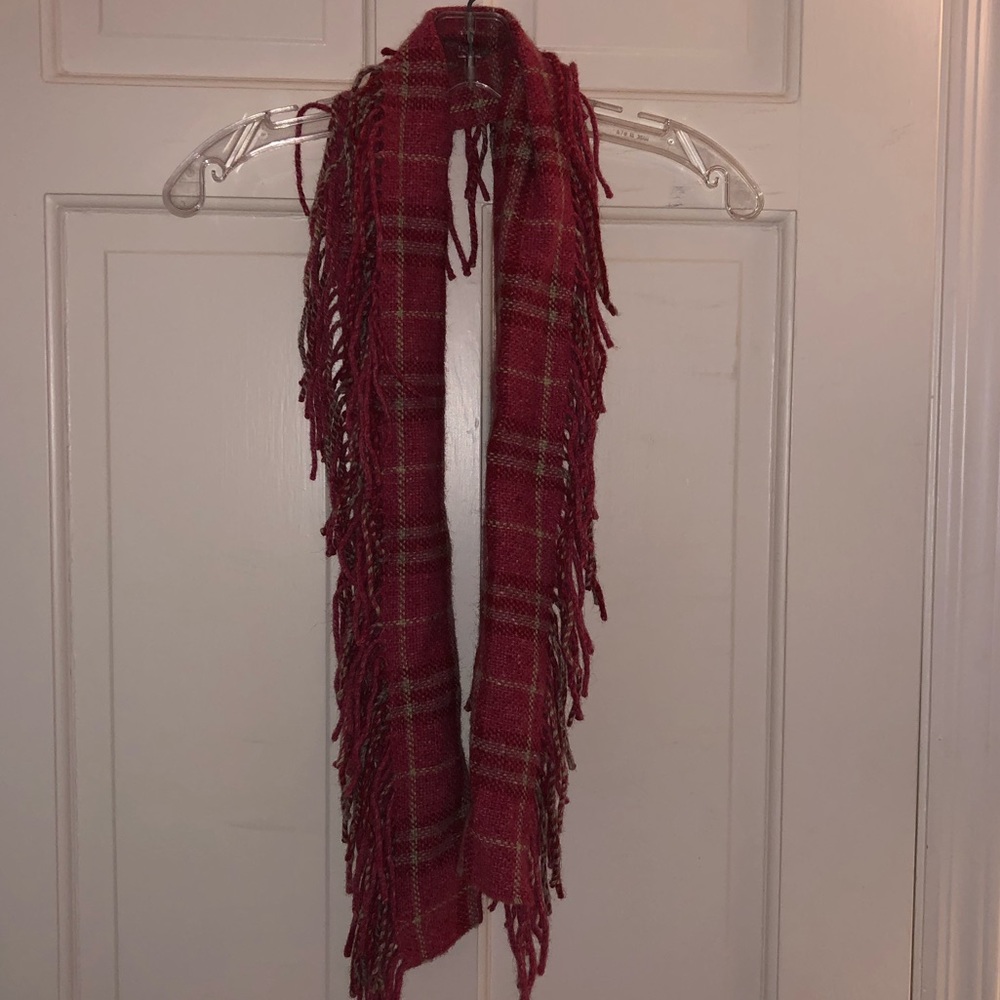 Red Fringe Burberry scarf
